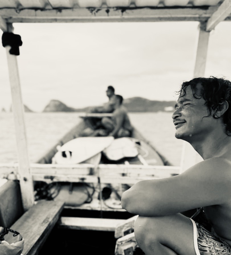 Surf coach on boat