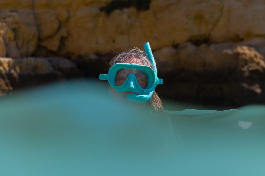 Snorkeler taking a break