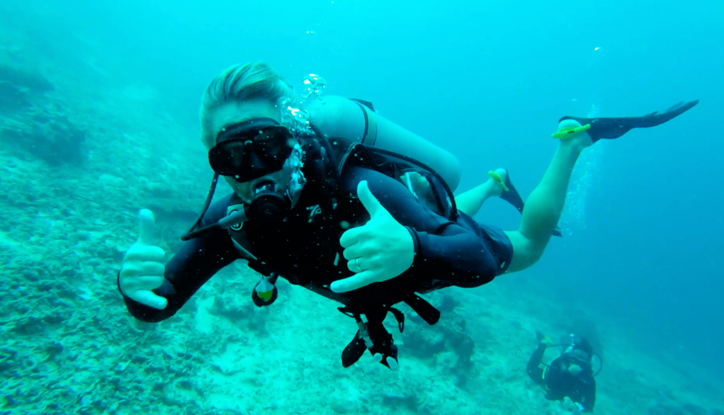 Scuba diver waving